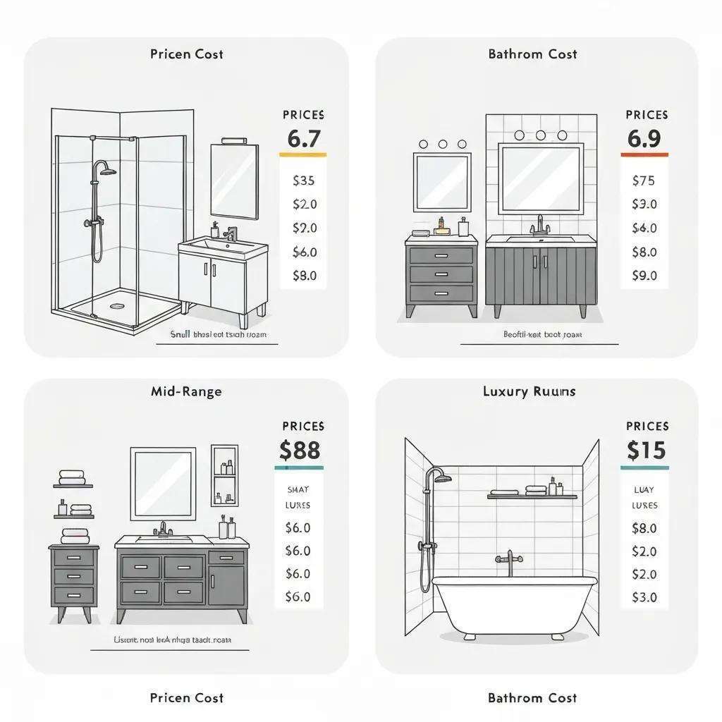 Cost ranges for small, mid-range, and luxury bathroom remodels