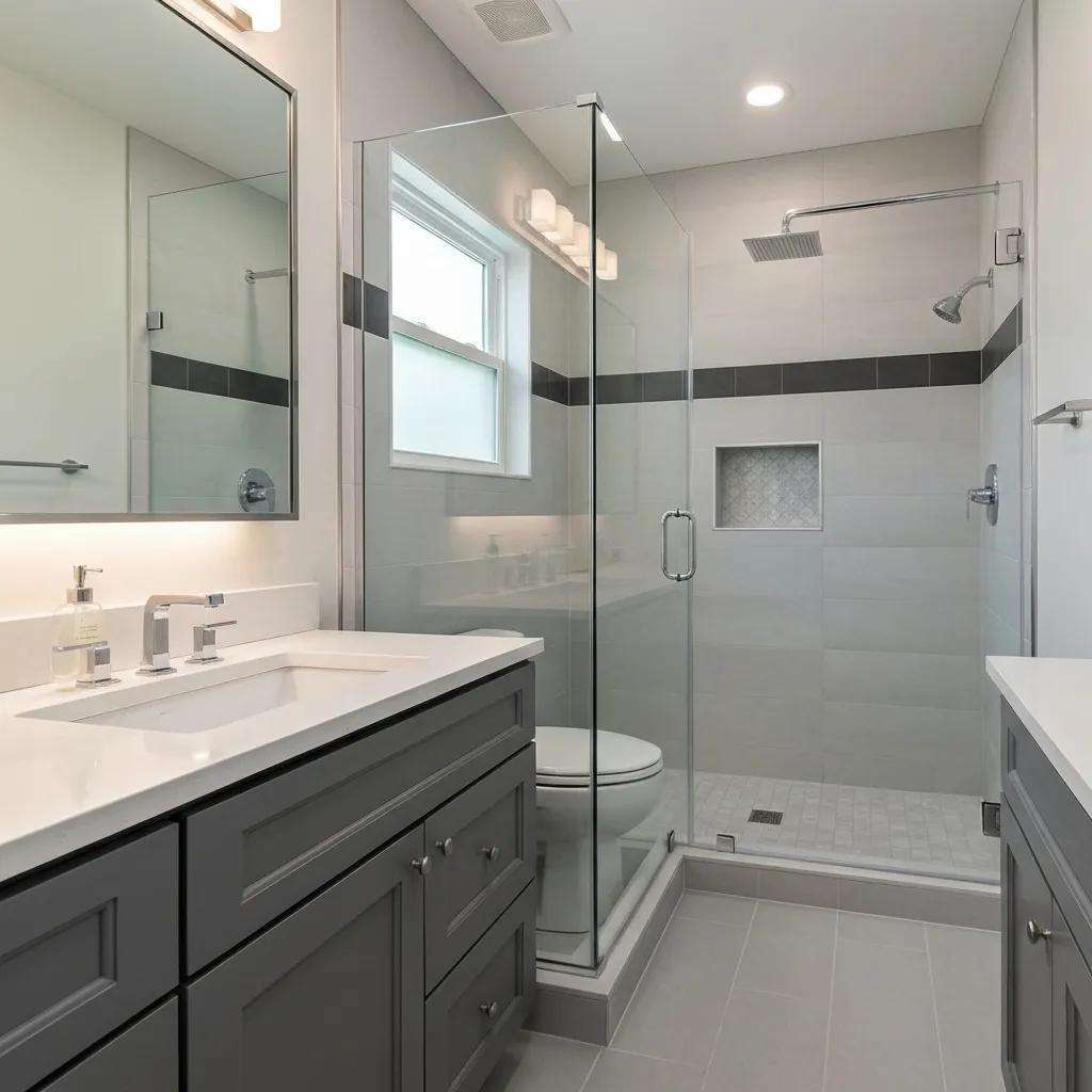 High-ROI bathroom upgrades including quartz countertops and energy-efficient fixtures